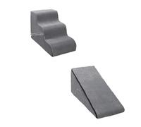 Escaliers for Chien Pliables Lavables, Rampe for Animal avec Surface Antidérapante, Marches for Chien Petit et Moyen(Gris)