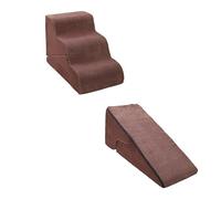 Escaliers for Chien Pliables Lavables, Rampe for Animal avec Surface Antidérapante, Marches for Chien Petit et Moyen(Marron)