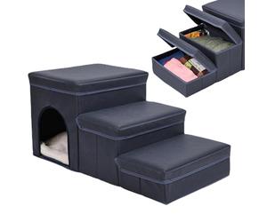 Escaliers pour Chiens,Échelle légère démontable pour Animaux avec boîte de Rangement - Marchepied pour Chat,pour Petits, Moyens, Grands Chiens, Chats âgés, Chiots, canapé,