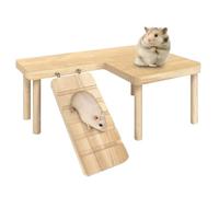 Escaliers pour hamsters - Plate-forme de jouet d'escalade pour petits animaux de compagnie, accessoire de cage pour gerbilles et souris, planche d'aire de jeu, marches de saut, divertissement durable,