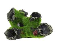 Escaliers Rocheux avec Plante, Aquarium Cave Décoration rocheuse avec Herbe pour Que Les Poissons se cachent Pratique et Populaire