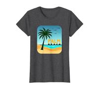 Escapade de Vacances au Paradis Tropical de Palm Beach T-Shirt, Femme, Chiné Foncé, 3XL