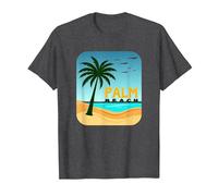 Escapade de Vacances au Paradis Tropical de Palm Beach T-Shirt, Homme, Chiné Foncé, 3XL