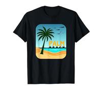 Escapade de Vacances au Paradis Tropical de Palm Beach T-Shirt, Homme, Noir, 3XL