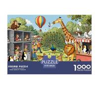 Escape du Zoo Puzzle en Bois Imperméable DIY Puzzles De 1000 Pièces pour Adultes Cadeaux Impossible De Décoration pour La Maison