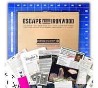 Escape From Ironwood : jeu d'évasion à domicile | 3 parties physiques + mystère numérique dans une enveloppe | Décodez des indices, examinez des preuves, déchiffrez le chiffrement final | Soirée de