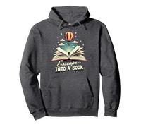 Escape Into A Book : Aventure de Lecture Magique Sweat à Capuche, Unisexe pour Adultes, Chiné Foncé, XXL