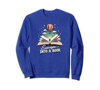 Escape Into A Book : Aventure de Lecture Magique Sweatshirt, Unisexe pour Adultes, Bleu Royal, XL