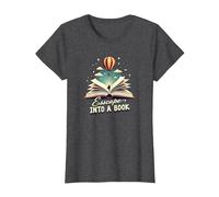 Escape Into A Book : Aventure de Lecture Magique T-Shirt, Femme, Chiné Foncé, L
