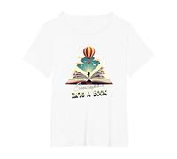 Escape Into A Book : Aventure de Lecture Magique T-Shirt, Femme Grandes Tailles, Blanc, 2X