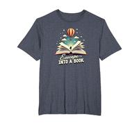 Escape Into A Book : Aventure de Lecture Magique T-Shirt, Homme Grandes Tailles, Bleu Chiné, 2X Tall