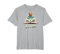Escape Into A Book : Aventure de Lecture Magique T-Shirt, Homme Grandes Tailles, Gris Chiné, 2X Tall