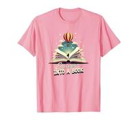 Escape Into A Book : Aventure de Lecture Magique T-Shirt, Homme, Rose, M