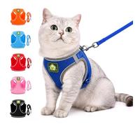 Escape Proof Cat Harness and Leash Set Breathable Adjustable Vest with Reflective Strip for Small Medium Large Cats Walking Outdoor Travel (XL,Blue)