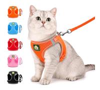 Escape Proof Cat Harness and Leash Set Breathable Adjustable Vest with Reflective Strip for Small Medium Large Cats Walking Outdoor Travel (XL,Orange)