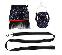 Escape Proof Pig Harness & Vest Set | Sleeveless Design for Easy on/Off | Adjustable Strap for Guinea Pigs/Small Pets | Cute Summer Outfit with Leash & Bow (GXBD04 Blue S)