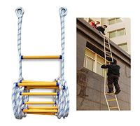 Escape Rope Ladder With Carabiners, Flame Resistant Fire Ladder For Kids And Adults, Fast To Deploy Non-Slip Safety Rope Soft Ladder, Escape From Window And Balcony