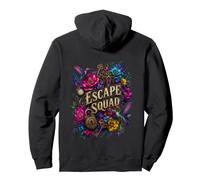 Escape Squad Escape Room Puzzle Team Floral Colibri Sweat à Capuche