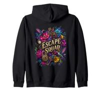 Escape Squad Escape Room Puzzle Team Floral Colibri Sweat à Capuche