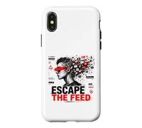 Escape The Feed Digital Detox Cyber Glitch Art Dystopique Coque pour iPhone X/XS