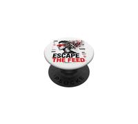 Escape The Feed Digital Detox Cyber Glitch Art Dystopique PopSockets PopGrip Adhésif
