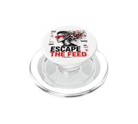 Escape The Feed Digital Detox Cyber Glitch Art Dystopique PopSockets PopGrip pour MagSafe