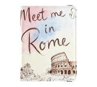 Escape To Santorini Étui de passeport en cuir antivol pour homme, Rencontrez-moi à Rome, one size, Tendance