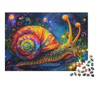 Escargot Coloré Puzzle 1000 Pièces Nuit Étoilée Puzzle pour Adultes Puzzle en Famille Décoration Maison 70x50cm/1000pcs