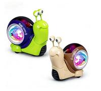 Escargot Électrique à Roues Omnidirectionnelles, Jouet Éducatif avec Lumière, Musique et Projection, Évitement d'Obstacles Automatique, Cadeau pour Bébés et Enfants de 3 Ans et Plus (Marron)