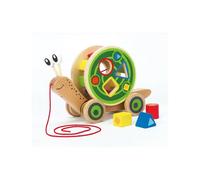 Escargot en Bois à Tirer avec Jeu de Formes Amusant pour Enfants