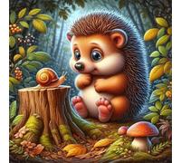 Escargot hérisson Puzzle 200 Pièces Adultes, 28x28cm DIY Puzzle Impossible Jeu de Création et Logique, Puzzles Classiques pour Adultes et Enfants de 12 Ans et Plus