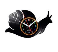 Escargot Horloge Murale Décorative Moderne Vinyle Plaque Vinyle Élégant Horloge Pour La Maison Bureau Ou Chambre Cadeau Pour Amoureux De La Nature Et Des Animaux W1865