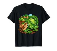 Escargot inspectant Une Feuille de Chou géante dans Un Jardin T-Shirt