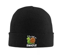 Escargot - Je freine pour Les escargots Chaud Tricoté Cap Mode Bonnet Chapeau Automne Hiver en Plein Air Bonnets Chapeaux pour Unisexe Adulte