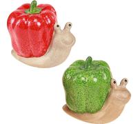 Escargots décoratifs en céramique avec une maison en paprika multicolore pour la décoration d'été