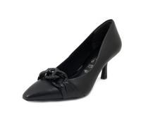 Escarpin Femme Cuir Souple Noir - Tamaris - Talon Brillant - 7cm - Confortable 36