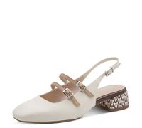 Tamaris Escarpin 29510-44 - Simili cuir - à bride arrière, talon bloc - Blanc 38