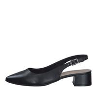 Escarpin, sling back élégant en cuir souple noir - Tamaris - Talon 4 cm - Femme 41