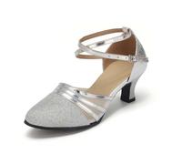 Escarpins à Bride arrière Scintillants avec Boucle pour la Danse Latine,Semelle Souple,Confort Optimal,Talon mi-Haut,Chaussures habillées à Enfiler Escarpins Femme-278