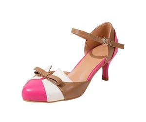 Escarpins à Bride Femme, Chaussures Été à Talon, Sandales Fermées, Babies, Heels Dance Shoes | Cuir, Bout Fermé, Bride Cheville à Boucle, Nœud Décoratif, Talon Fin, Cérémonie, Bureau, Soirée