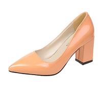 Escarpins à talon haut pour femme - Couleur vive - Bout pointu - Élégantes - Antidérapantes - Avec soutien de la voûte plantaire - Pour soirée, jaune, 40 EU