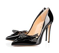 Escarpins à Talons Aiguilles 12 cm pour Femmes, Polyvalents, à Bout Pointu et faciles à Enfiler, pour Mariages et célébrations spéciales, réunions d'affaires,Noir,35 EU