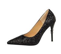 Escarpins à talons aiguilles à bout pointu pour femme 10 cm, noir, 37.5 EU