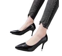 Escarpins à talons fins pour femmes, chaussures classiques pour mariage, loisirs, fête, super noir, 43 (26,5 cm)