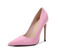 Escarpins à Talons Hauts fermés à Bout Pointu pour Femmes, Chaussures de Mariage à Talons Aiguilles de 4,72 Pouces, Chaussures de Demoiselle d'honneur de mariée de Grande Taille,Rose,41 EU