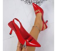 Escarpins à talons hauts pour femmes, nouveaux talons hauts à bout pointu pour printemps/été, talons hauts rouges sexy à talon fin, sandales à une bride, talons hauts à bride arrière style célébrité I