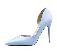 Escarpins classiques à talons aiguilles pointus pour femme PU013, bleu ciel, 38 EU