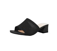 Escarpins d'été pour femme avec bouche de poisson - Sandales à talons mi-hauts - Mode décontractée - Chaussures tricotées - Sandales romaines pour femme - Semelle extérieure épaisse - Chaussures de