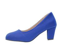 Escarpins élégants à talon bloc pour femme - Chaussures confortables et classiques Mary Jane avec bout pointu - Chaussures de soirée légères avec boucle de cheville - En daim - Chaussures de mariée