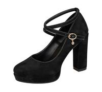 Escarpins élégants à talons hauts confortables pour femme - Chaussures de danse - Chaussures de mariage - Chaussures de soirée pour mariages et fêtes, Noir , 38 EU